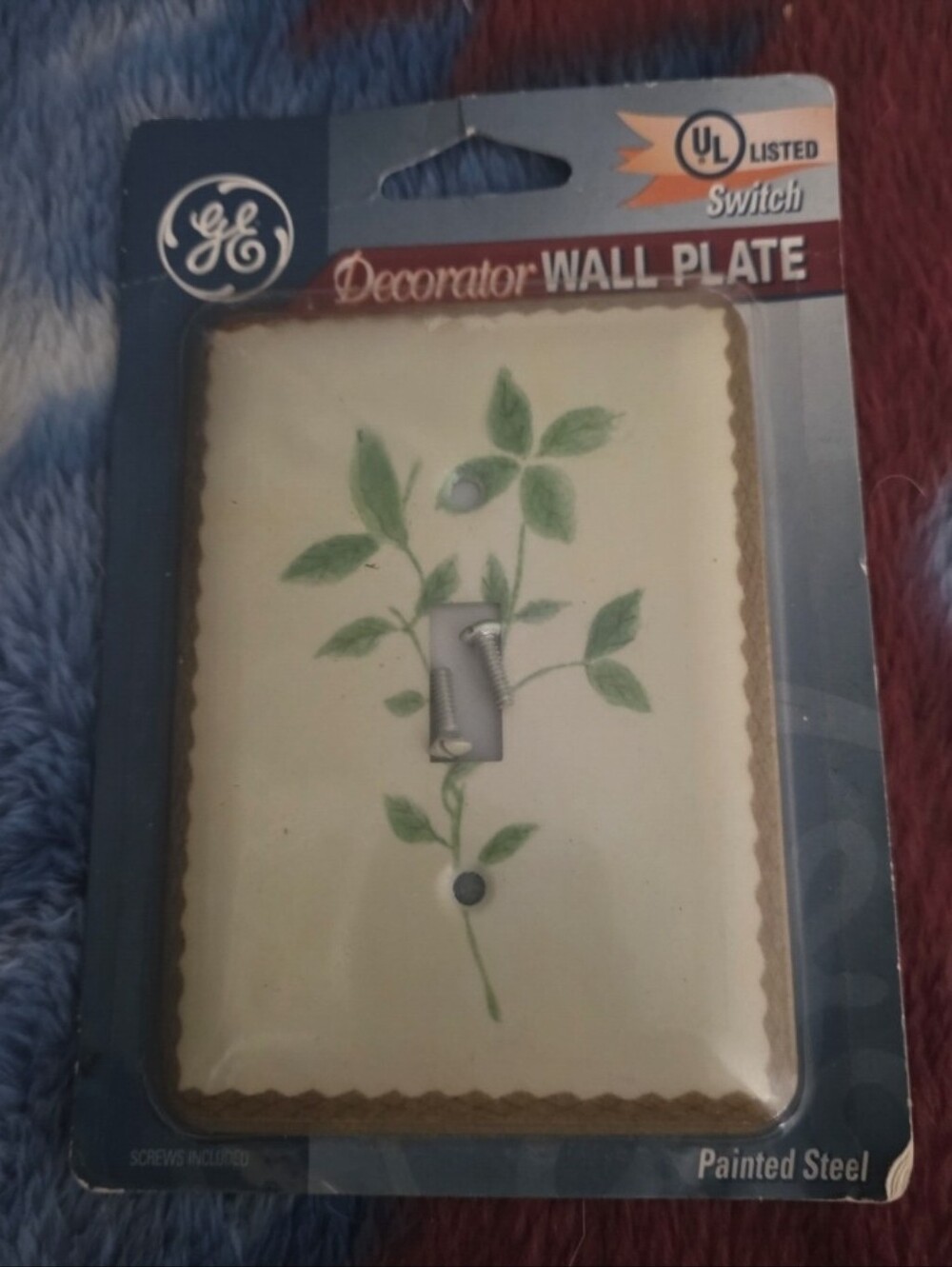Vintage GE Floral Light Switch Cover Sealed NOS Painted Syeel 2001 Cottage Core